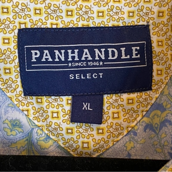 Panhandle Select Blue Paisley Contrast Cuff Pearl Snap Business shirt mens Sz XL - Picture 4 of 8